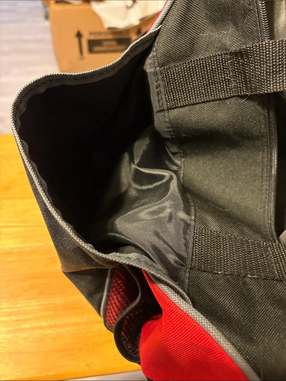 Disney Castaway Club Black and Red Duffel Tote